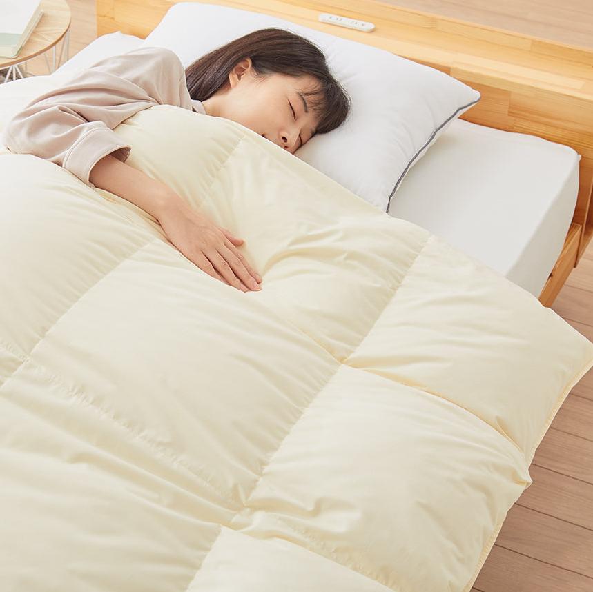 ロイヤルゴールドラベル 羽毛布団 93% 充填量1.3kg 日本製 ホワイトダックダウン ダブルロング 190×210cm ダウンパワー400dp 国産 羽毛ふとん 掛け布団 羽毛 洗える 保温性 高級感 高品質