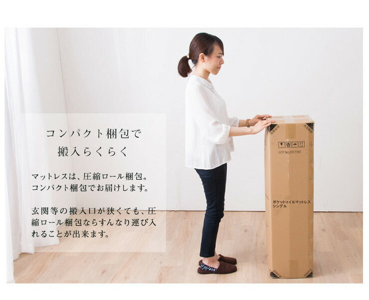 棚・コンセント・照明付きフロアベッド シングル タクナ シュプリームポケットコイルマットレス付き 照明付き すのこ板目仕様(代引不可)