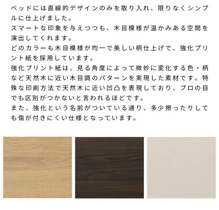 棚・コンセント・照明付きフロアベッド セミダブル タクナ ポケットコイルマットレス付き 照明付き すのこ板目仕様 ヘッドボード(代引不可)