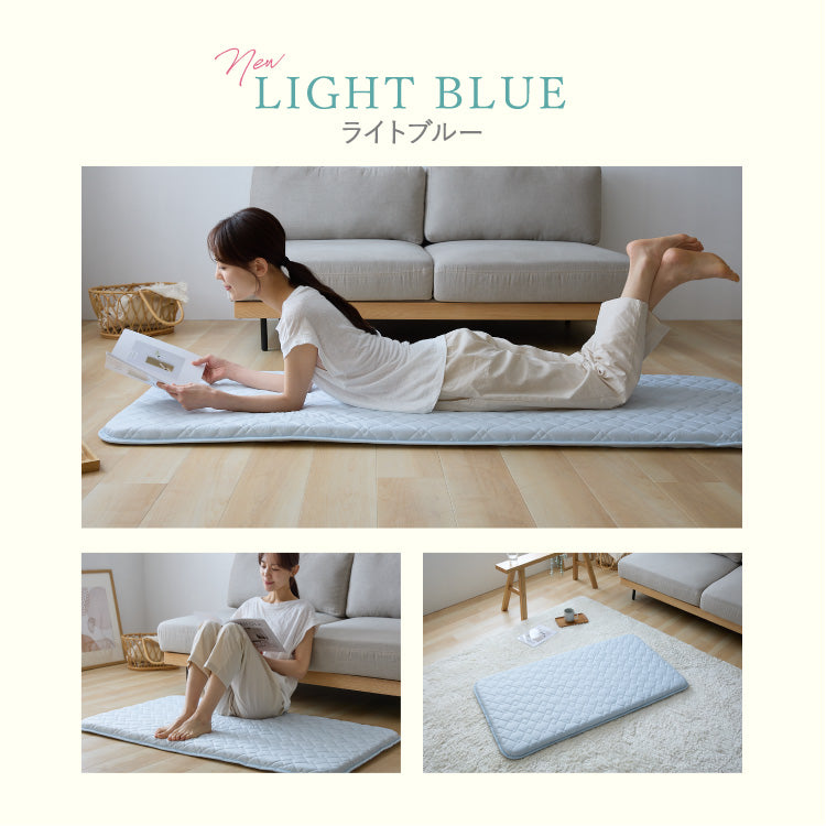 瞬間避暑地 3層ごろ寝マット Mサイズ 65×120cm 強冷感 ウレタン 持ち運び簡単 軽量 ひんやり さらさら 冷感 吸水速乾 抗菌防臭 防ダニ 冷たい ごろ寝 マット 敷布団 布団 冷感素材