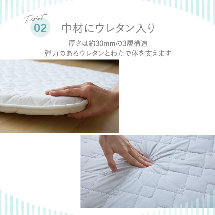 瞬間避暑地 3層ごろ寝マット Mサイズ 65×120cm 強冷感 ウレタン 持ち運び簡単 軽量 ひんやり さらさら 冷感 吸水速乾 抗菌防臭 防ダニ 冷たい ごろ寝 マット 敷布団 布団 冷感素材