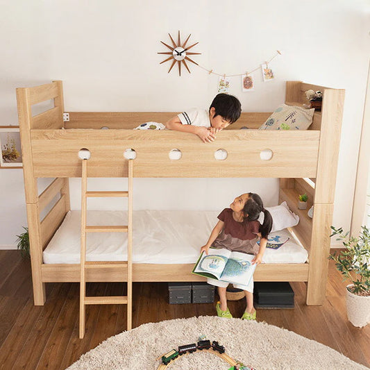 木目調 二段ベッド 2段ベッド COCCO コッコ 宮付き はしご付き おしゃれ ナチュラル 大人用 子ども 耐荷重300kg おしゃれ 北欧(代引不可)