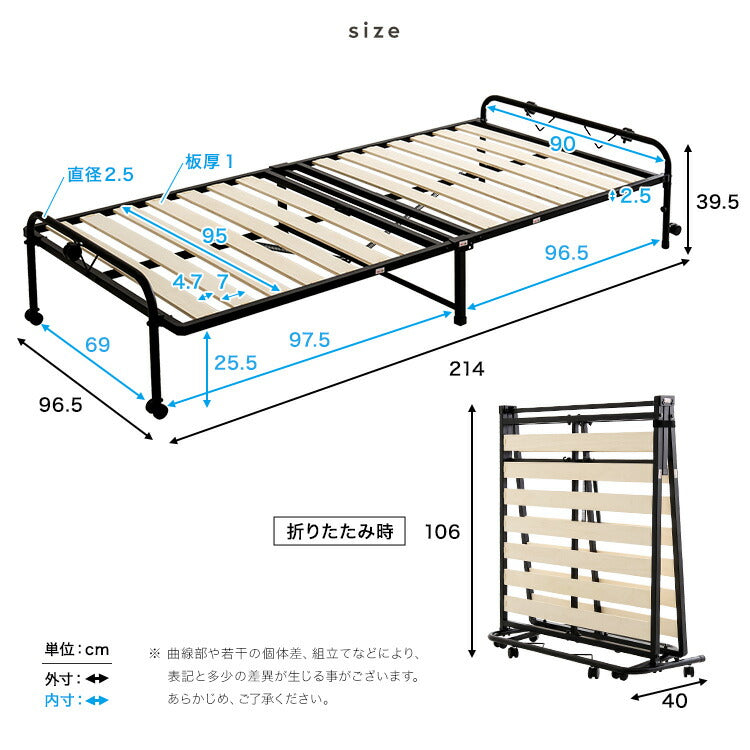 折りたたみパイプすのこベッド シングル Riven リヴェン すのこベッド 折りたたみ 折りたたみ可能 すのこ ベッド ベッドフレーム フレーム シングルサイズ(代引不可)