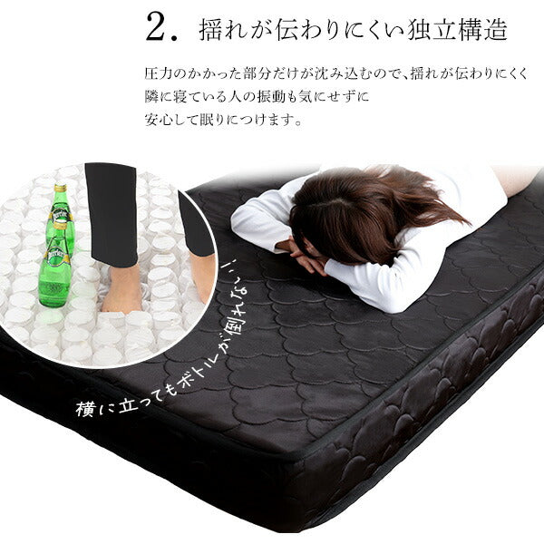 特許技術の圧縮梱包 ポケットコイルマットレス ダブル マットレス 寝具 ダブル ポケットコイル ポケットコイルマットレス 高品質 コンパクト コンパクト梱包 高密度コイル(代引不可)
