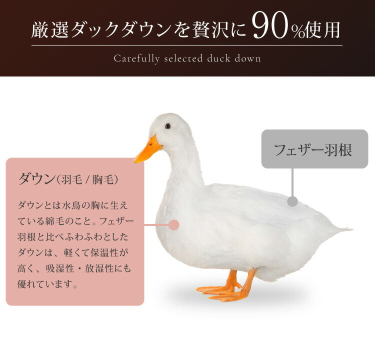 日本製 2枚合わせ 羽毛布団 クイーン エクセルゴールドラベル ハンガリー産ホワイトダックダウン90% 350dp 充填量1.8kg 立体キルト 国産 冬 暖かい あったか 合い掛け布団 肌掛け布団 羽毛掛け布団 (代引不可)