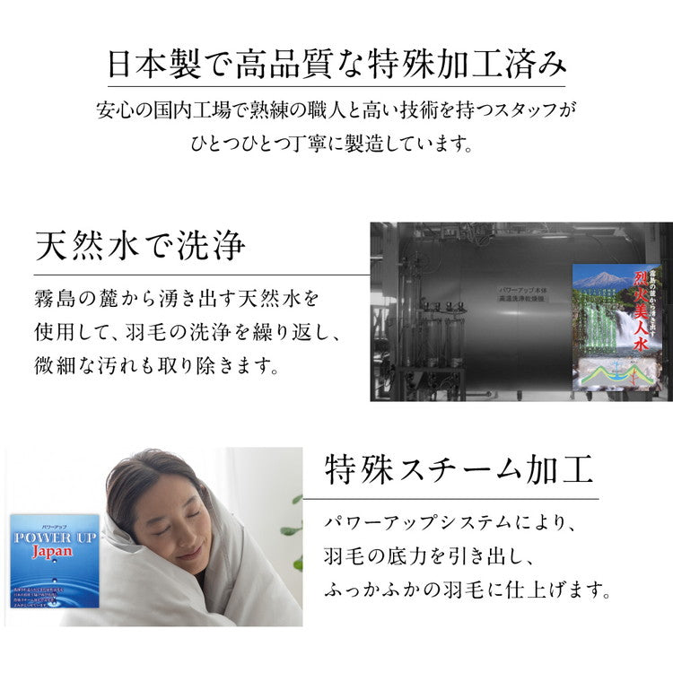 ロイヤルゴールドラベル 羽毛布団 93% 充填量1.0kg 日本製 ホワイトダックダウン シングルロング 150×210cm ダウンパワー400dp 国産 羽毛ふとん 掛け布団 羽毛 洗える 保温性 高級感 高品質