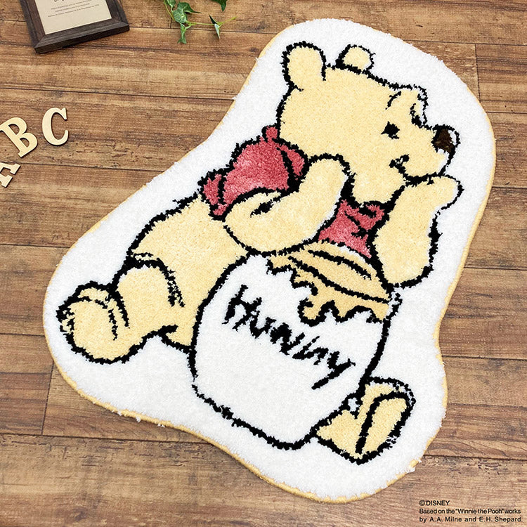 Disney ディズニー ダイカットマット ナチュラルプー ハニー 50×60cm くまのプーさん チェアパッド アクセントラグ マット キャラクター プレゼント ギフト(代引不可)