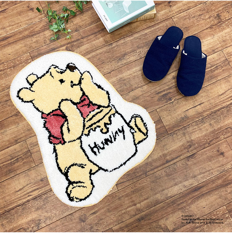 Disney ディズニー ダイカットマット ナチュラルプー ハニー 50×60cm くまのプーさん チェアパッド アクセントラグ マット キャラクター プレゼント ギフト(代引不可)