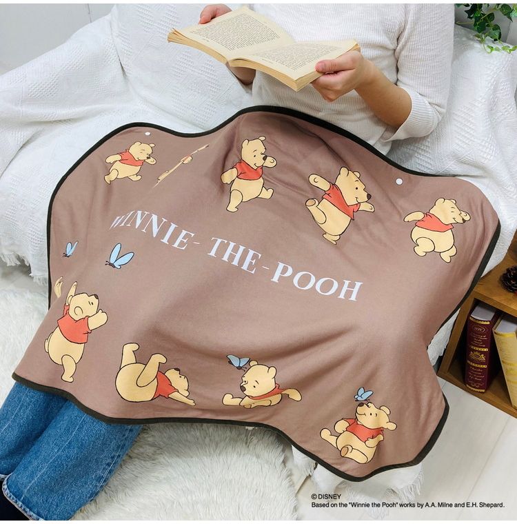 ディズニー プー やわらかシープひざ掛け 70×100cm ブランケット 膝掛け 毛布 裏ボア 肌掛け あったか お昼寝 ケット キャラクター 可愛い かわいい(代引不可)