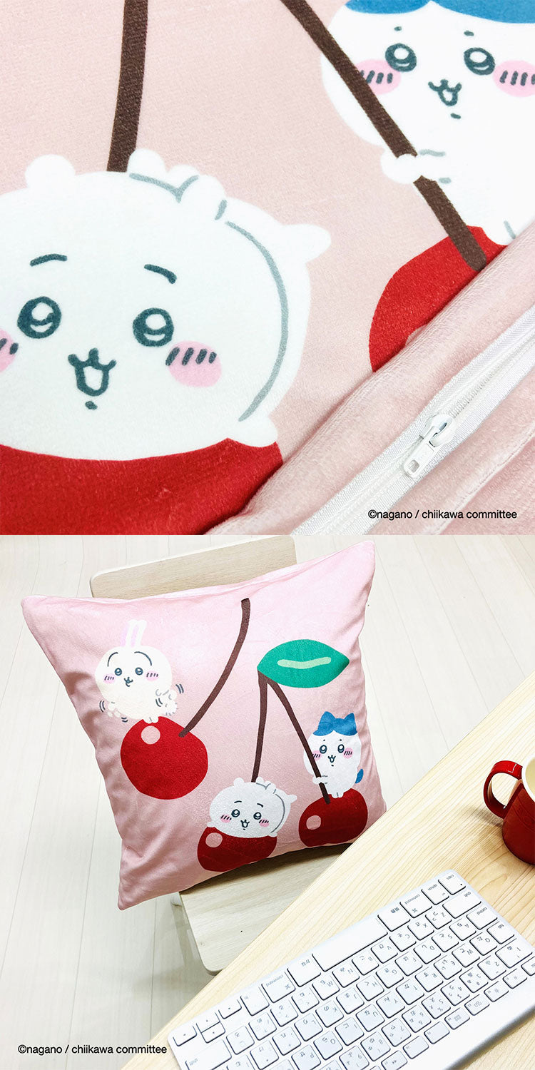 ちいかわ クッションカバー 45×45cm ちいかわ ハチワレ うさぎ モモンガ かわいい 可愛い フルーツ デザイン 果物 柄 カバー単品 プレゼント(代引不可)【メール便配送】