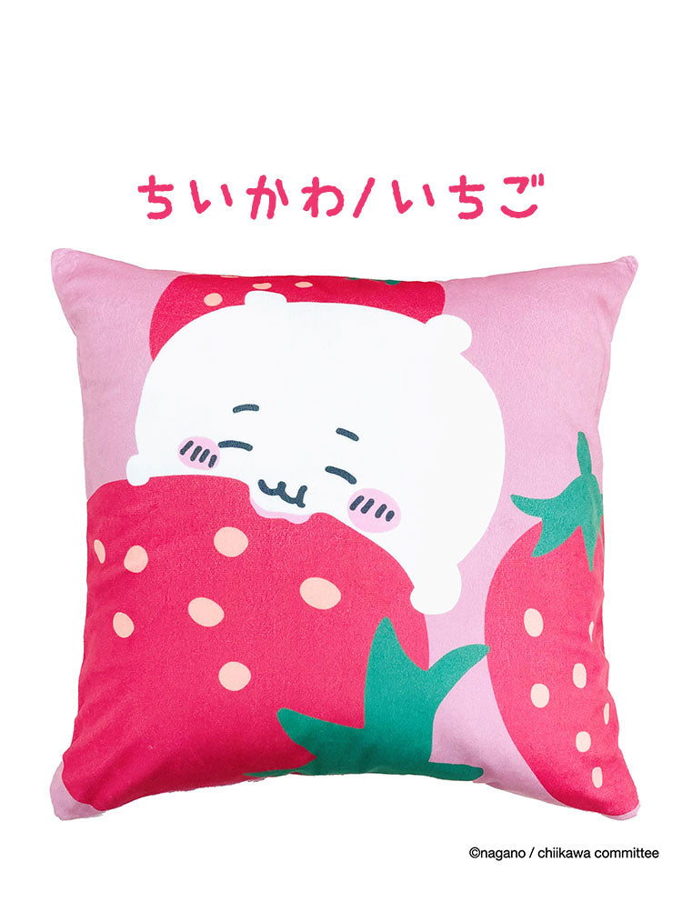 ちいかわ クッションカバー 45×45cm ちいかわ ハチワレ うさぎ モモンガ かわいい 可愛い フルーツ デザイン 果物 柄 カバー単品 プレゼント(代引不可)【メール便配送】