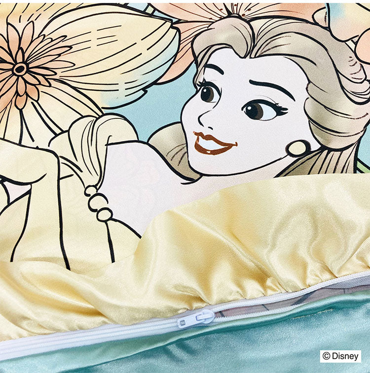 シルキータッチ枕カバー ディズニープリンセス ピローカバー フリル付き 肌触り 保湿 Disney アリエル ジャスミン ベル かわいい pillow cover 睡眠 安眠(代引不可)