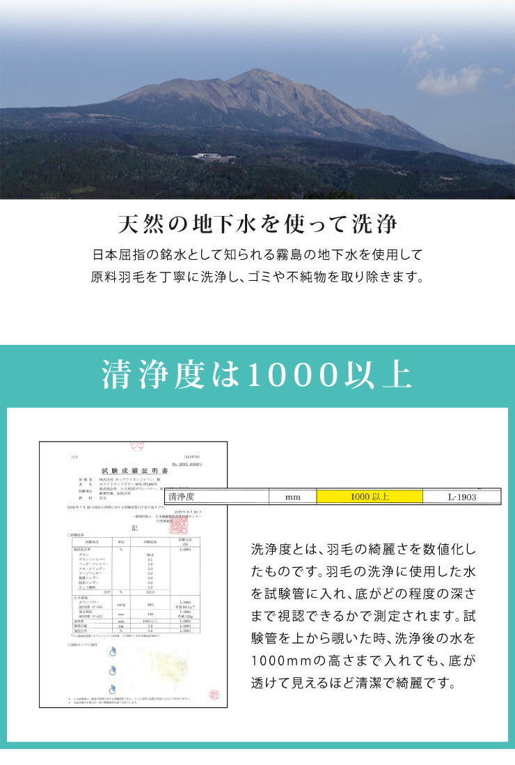 日本製 羽毛布団 ダブルロング CILゴールドラベル ホワイトダックダウン93% 充填量1.4kg 400dp 立体キルト 抗アレル 抗菌 消臭 防ダニ 防カビ 軽量生地 ピーチスキン 冬 暖かい あったか 羽毛ふとん 掛け布団