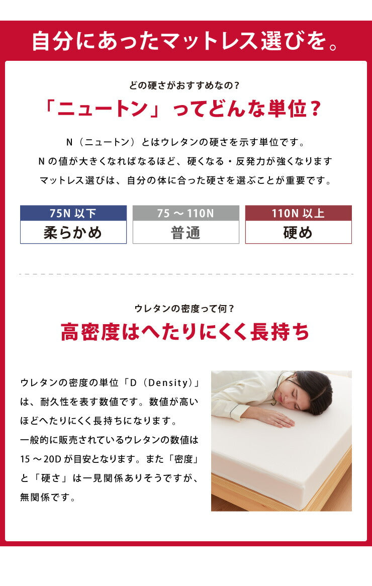 マットレス 日本製 ダブル メディカルスリーパー ハイブリッド 三つ折り 厚さ10cm 高反発 低反発 国産 ウレタン 体圧分散 硬め 柔らかめ(代引不可)