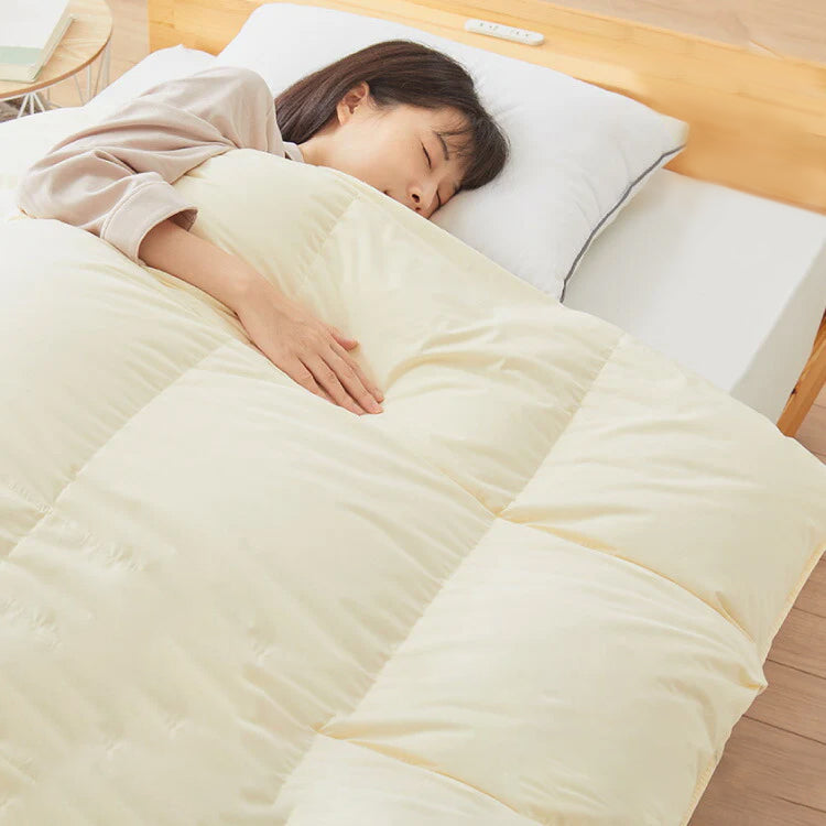 エクセルゴールドラベル 羽毛布団 90% 充填量1.15kg 日本製 ホワイトダックダウン セミダブルロング 170×210cm ダウンパワー350dp 国産 羽毛ふとん 掛け布団 羽毛 洗える 保温性 高級感 高品質