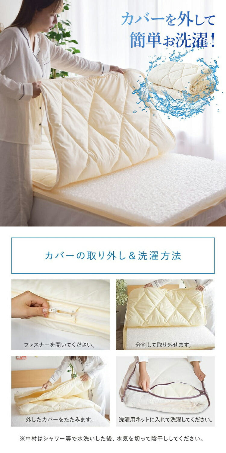 樹脂綿 全部洗える エアーアスリート 脱着式布団 日本製 ダブル 140×200cm 3次元スプリング構造 敷布団 マットレス 高反発 耐久性 通気性 透水性 体圧分散 ヘたりにくい 洗える(代引不可)