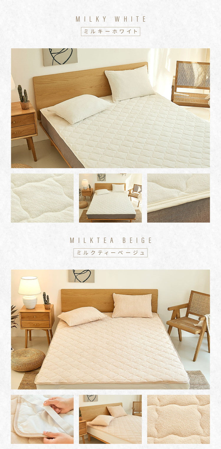 敷きパッド 綿100% ゴムなし クイーン 約160×200cm タオル地 抗菌 置くだけ ベッドパッド 敷きパット オールシーズン おしゃれ かわいい 新生活 シンプル シーツ 敷布団 マットレス(代引不可)
