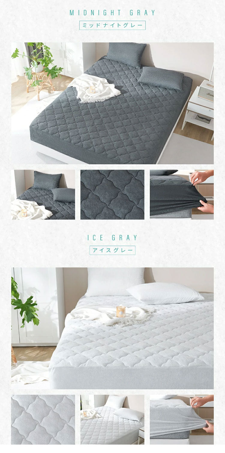 さらさらレーヨンパイル 一体型ボックスシーツ ダブル ほんのり涼しい 敷きパッド さらさら レーヨン パイル タオル地 抗菌 ベッドパッド 冷感寝具 さっぱり ベッドシーツ 冷感 ボックスシーツ(代引不可)