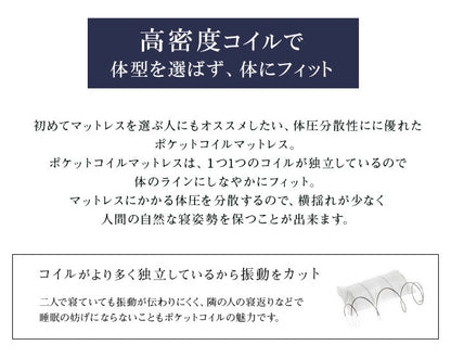 棚・コンセント・照明付きフロアベッド ダブル タクナ ポケットコイルマットレス付き 照明付き すのこ板目仕様 ヘッドボード(代引不可)