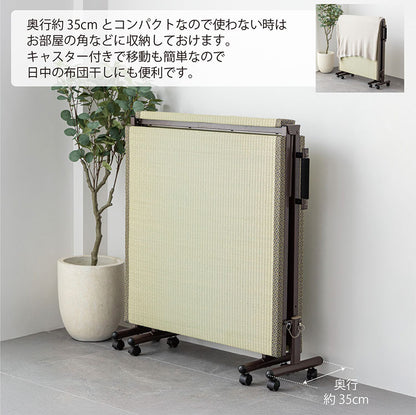 折りたたみ畳ベッド い草の香る シングルベッド 天然い草使用 折り畳みタタミベッド シングル ヘッドレスタイプ ハイタイプ 畳ベッド 折りたたみベッド 折り畳みベッド 省スペース