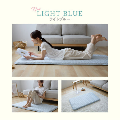 瞬間避暑地 3層ごろ寝マット Lサイズ 65×180cm 強冷感 ウレタン 持ち運び簡単 軽量 ひんやり さらさら 冷感 吸水速乾 抗菌防臭 防ダニ 冷たい ごろ寝 マット 敷布団 布団 冷感素材