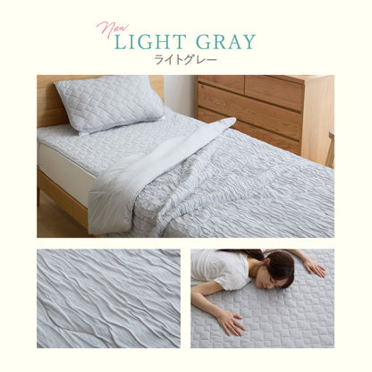 瞬間避暑地 リバーシブルくしゅくしゅケット セミダブル 160×190cm 強冷感 洗える 丸洗いOK ひんやり さらさら 冷感 吸水速乾 抗菌防臭 防ダニ リバーシブル 冷たい ケット 肌掛け