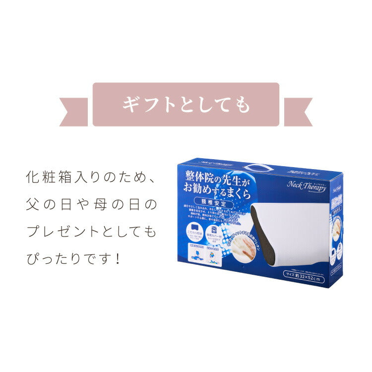 整体師が勧める頸椎安定枕 約32×54cm Neck Therapy 低反発ウレタンフォーム いびき対策 体圧分散 くぼみ設計 快眠枕 首サポート カバーが洗える 仰向け 横向き メッシュ 枕 マクラ ネックセラピー(代引不可)