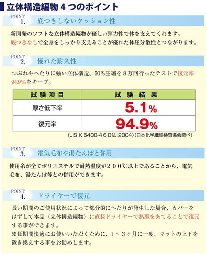 ポータブル マットレス 敷布団 ファインエアー セミシングル 日本製 マット 敷布団 敷き布団 高反発 軽量 洗える メッシュ