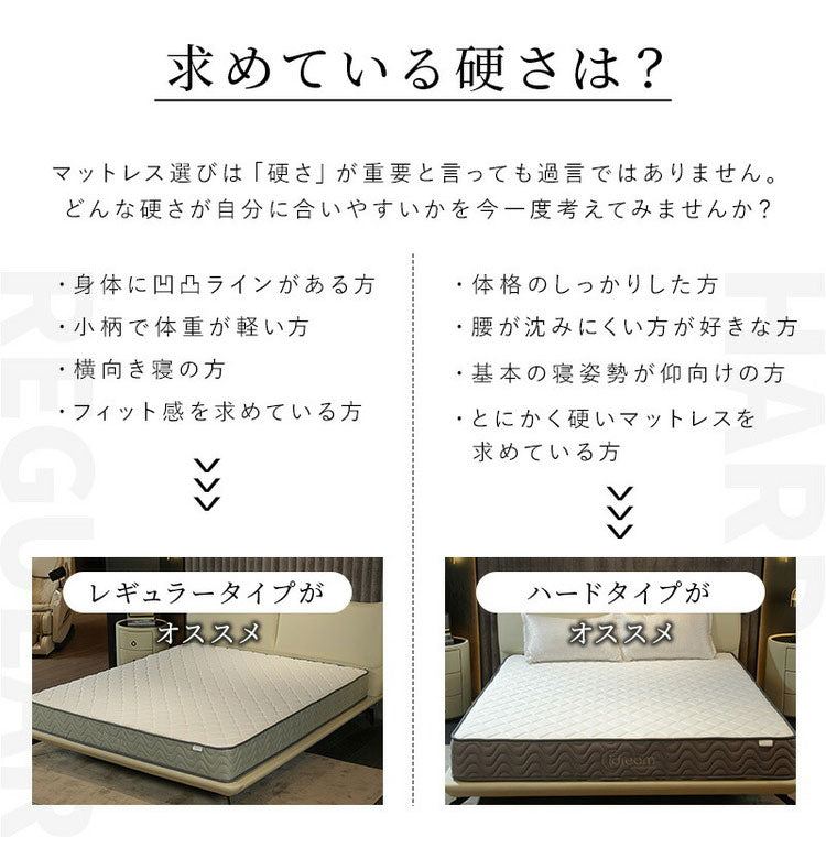 ポケットコイルマットレス 厚み21cm ハードタイプ 両面仕様 クールマックス 遠赤外線保温機能 セミシングル 高密度 布団 圧縮梱包 3Dメッシュ ベッドマット 寝具 ポケットコイル コイル
