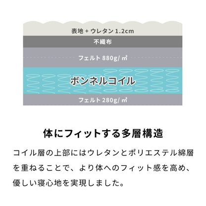脚付きマットレス セミダブル ベッド ボンネルコイル 圧縮梱包 マットレス セミダブルベッド 脚付き 体圧分散 ボンネルコイルマットレス 脚付 すのこベッド すのこ 脚付マットレス