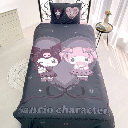 真夜中のメロクロ キャラクター 布団カバー3点セット クロミ マイメロディ シングル Sanriozone サンリオ 和式 洋式 布団カバー 掛布団カバー 3点セット 敷布団カバー 枕カバー マイメロ(代引不可)