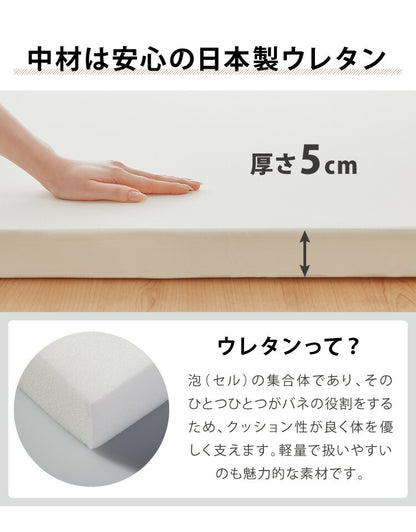 日本製 三つ折り バランスマットレス ダブル 厚さ5cm 高反発 ウレタン 折りたたみ 腰痛 肩こり 妊婦 折りたたみマットレス 国産 収納 コンパクト(代引不可)