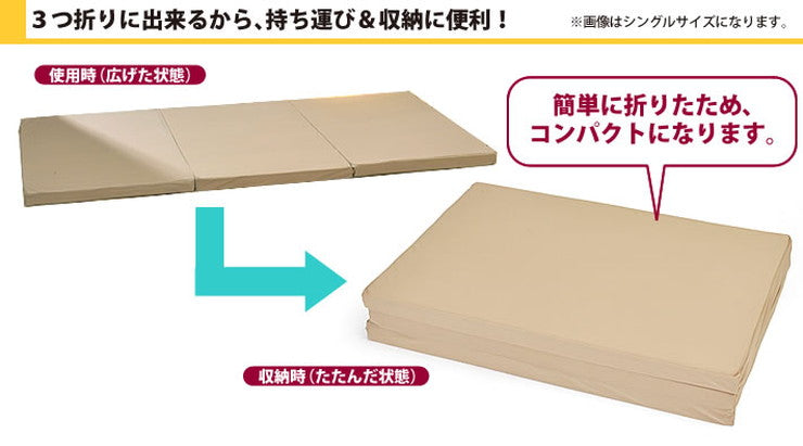 日本製 三つ折り 高密度 低反発 マットレス ダブル 3つ折り ウレタン 厚さ5cm 体圧分散 国産 柔らかめ やわらかい(代引不可)