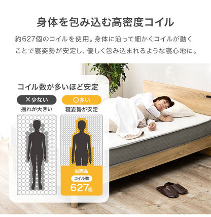 ポケットコイルマットレス SD セミダブル 幅120cm 厚み20cm マットレス ポケットコイル マット 敷布団 寝具 寝具インテリア おしゃれ 北欧(代引不可)