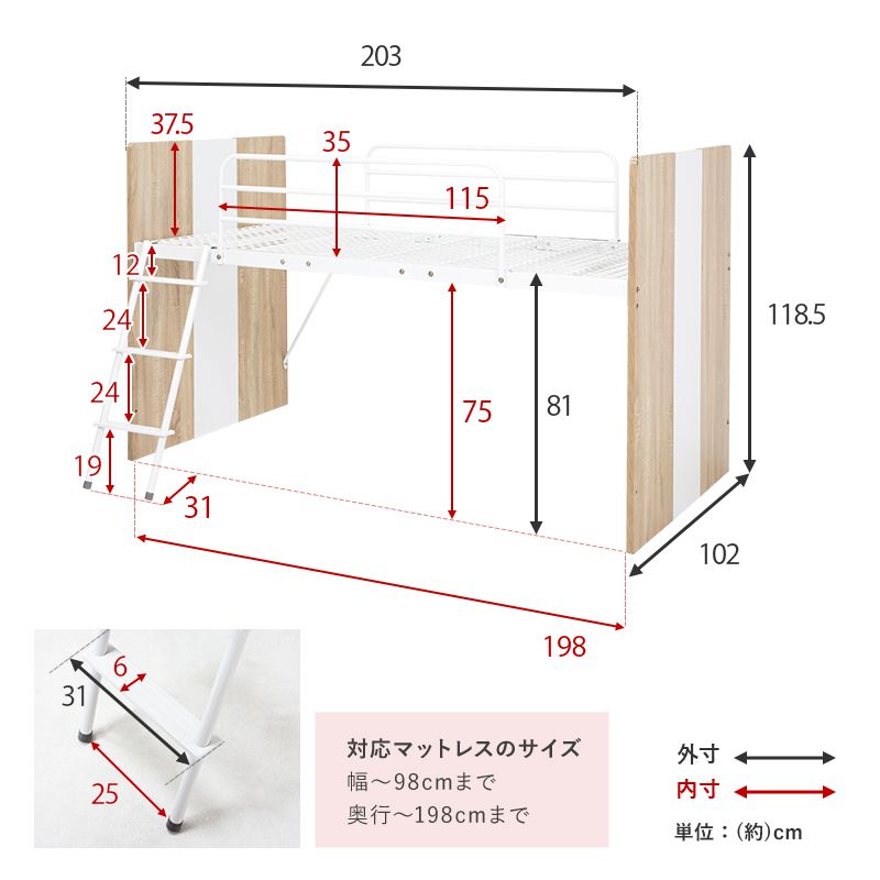 システムベッド ロフトベッド&デスク&ラック 3点セット 子供部屋 収納 ロータイプ シングルベッド 学習机 ランドセルラック(代引不可)