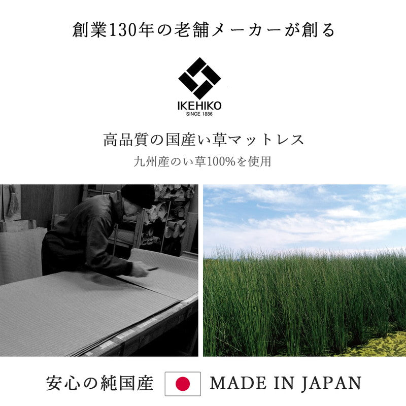 ユニット畳 日本製 い草 フレア マットレス 120×210cm セミシングル 吸着シートセット 抗菌防臭 吸放湿性 防音 井草 イグサ 国産 軽量 こたつ ぴったり 滑り止めシート(代引不可)