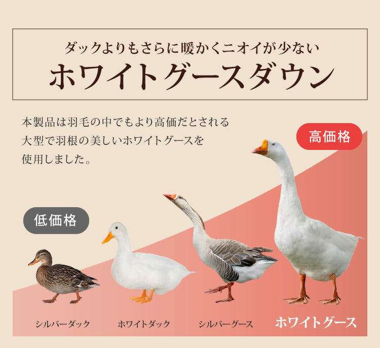 日本製 羽毛ふとん クイーン 1.8kg ロイヤルゴールドラベル ポーランド産ホワイトグースダウン 93% 400dp以上 立体キルト 抗菌 掛け布団 国産 羽毛 布団 ふとん 掛布団 あったか 冬(代引不可)【送料無料】