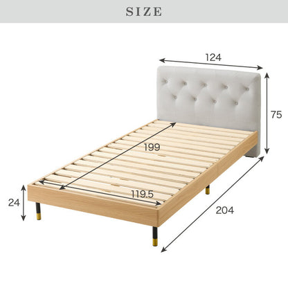 ベッドフレーム すのこベッド ベッド セミダブル 背もたれ ファブリック おしゃれ 韓国インテリア 高級感 かわいい ヘッドボード すのこ フレーム スノコ ローベッド グレー 脚付き 木目調 オーク