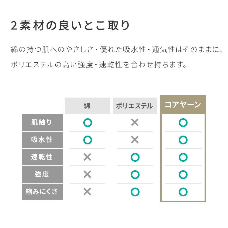 with core コアヤーン 肌掛け布団 シングル 140×190cm 綿 吸水速乾 洗える エコ 再生ポリエステル 天然素材 コットン BCIコットン コアヤーン糸 掛布団 掛け布団 肌布団 ウィズコア