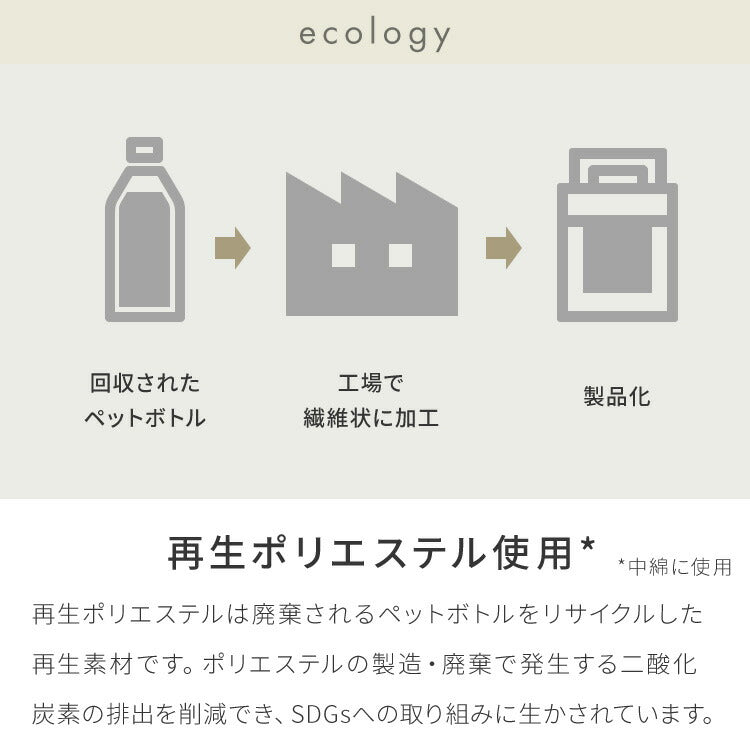 with core コアヤーン 敷パッド シングル 100×200cm 枕パッド付 綿 防ダニ 吸水速乾 洗える エコ 再生ポリエステル 天然素材 コットン BCIコットン コアヤーン糸 敷布団 ウィズコア