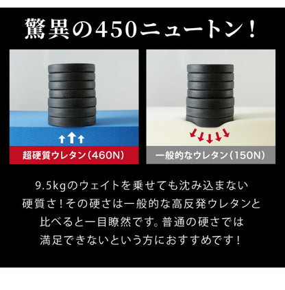 マットレス 日本製 シングル 超硬質 硬め 高反発 三つ折り 折りたたみ 高密度 カチカチ 460N カチカチ 50D かため 国産 体圧分散 コンパクト 収納 厚さ8cm(代引不可)