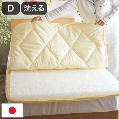 樹脂綿 全部洗える エアーアスリート 脱着式布団 日本製 ダブル 140×200cm 3次元スプリング構造 敷布団 マットレス 高反発 耐久性 通気性 透水性 体圧分散 ヘたりにくい 洗える(代引不可)