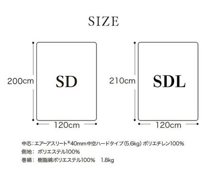 樹脂綿 全部洗える エアーアスリート 脱着式布団 日本製 セミダブル 120×200cm 3次元スプリング構造 敷布団 マットレス 高反発 耐久性 通気性 透水性 体圧分散 ヘたりにくい 洗える(代引不可)