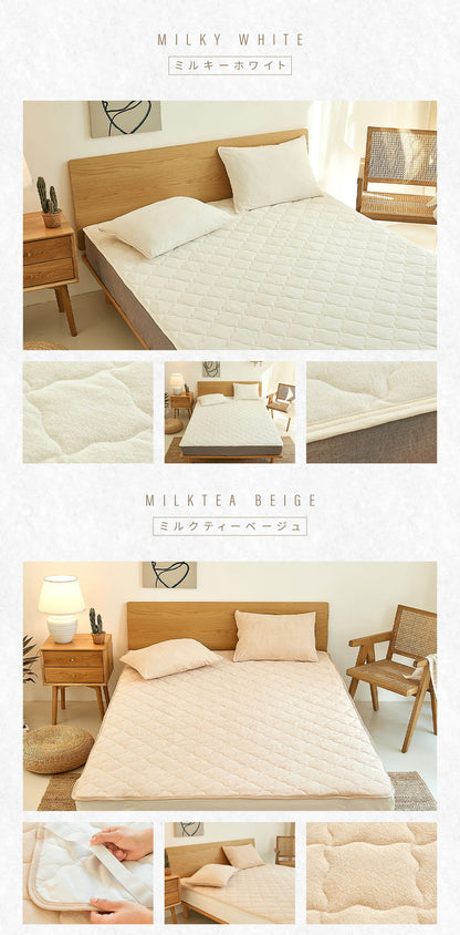 敷きパッド 綿100% ゴムなし クイーン 約160×200cm タオル地 抗菌 置くだけ ベッドパッド 敷きパット オールシーズン おしゃれ かわいい 新生活 シンプル シーツ 敷布団 マットレス(代引不可)